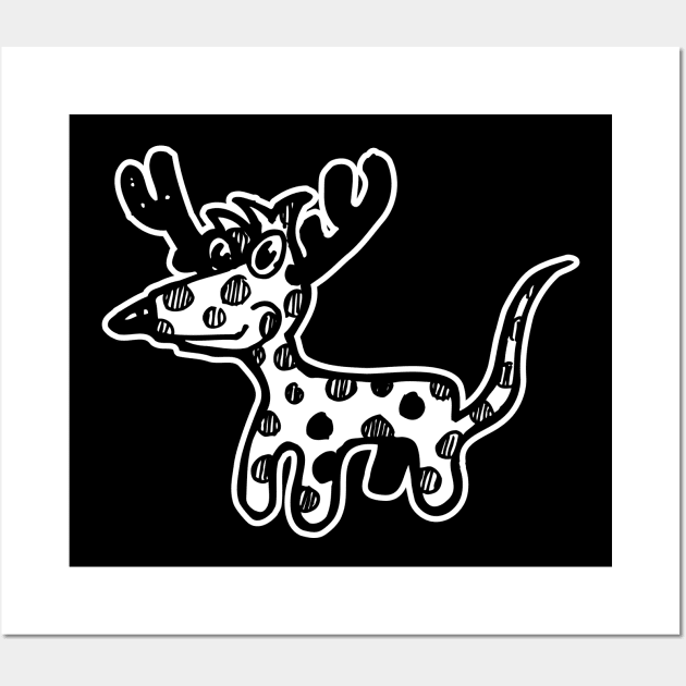 Deer Dog {DARK shirts} Wall Art by SideShowDesign